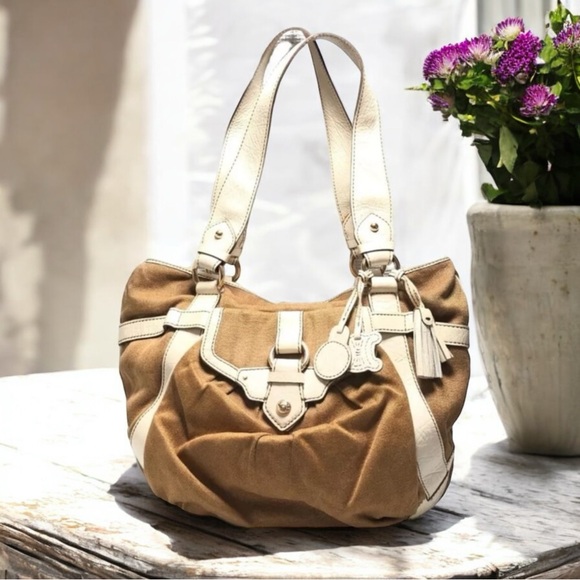 CELINE Handbag Leather Canvas w/ original Dustbag - Picture 2 of 14